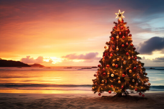 Christmas tree deals on the beach