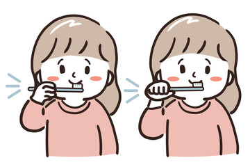 歯磨きをする子ども