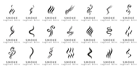 Smoke, steam, cloud logo collection. Set of smoke logo in a flat design © top dog