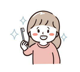 歯磨きする女の子