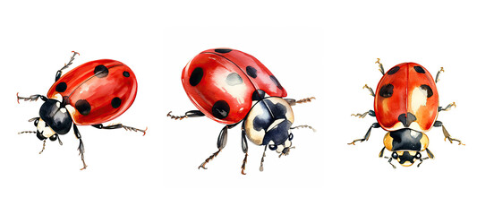 Fototapeta premium ladybird ladybug watercolor ai generated