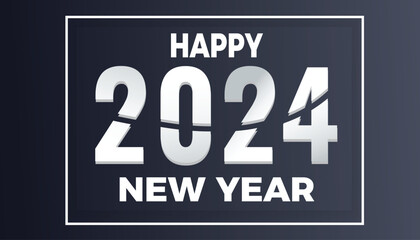 New year number 2024. With a colorful White black stock background. Vector premium background happy new year 2024 for poster, banner, background