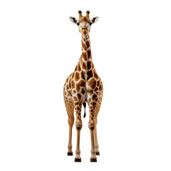 Obraz premium Giraffe standing isolated on white transparent background