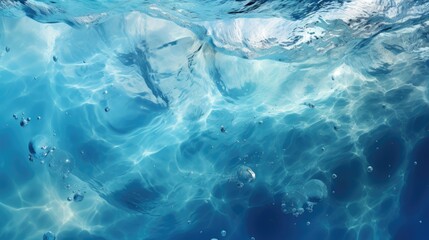 Obraz premium blue background of seawater flow under light exposure.