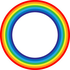 Obraz premium Rainbow vector illustration. Colorful abstract design. Color graphic symbol rain bow.