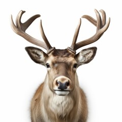 Christmas xmas animal  - Reindeer head, isolated on white background (Generative Ai)