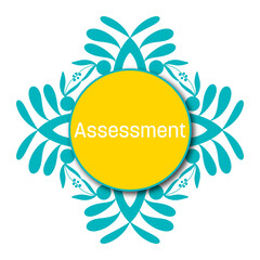 Assessment Turquoise Yellow Design Element Circular Text