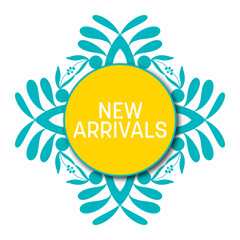 New Arrivals Turquoise Yellow Design Element Circular Text