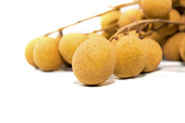 Longan fruit on white background. Fresh longan on white background