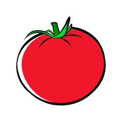 Tomato vegetable food icon, cartoon isolated doodle drawing, logo design element.