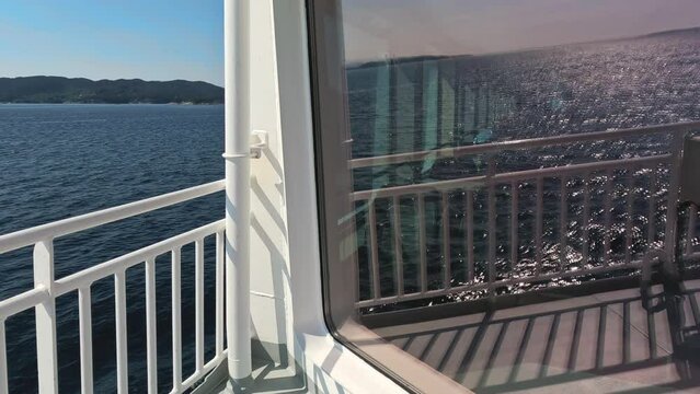 Sandvik - Halhjem, Norway - Jun 23, 2023 2016: Ferry boat loading cars in a Norwegian fjord