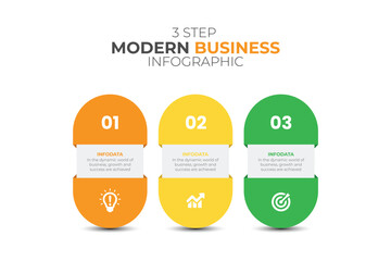 Business infographic template design label with icon and 3 steps or processes
