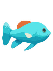 Vector illustration of a tuna fish on a white background. Isolated