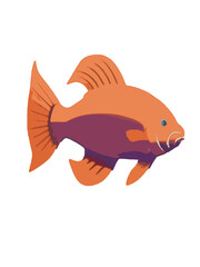 Vector illustration of a tuna fish on a white background. Isolated