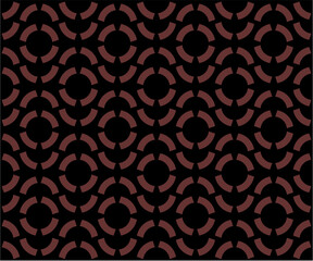 Seamless Geometric Round abstract circle pattern brown & black