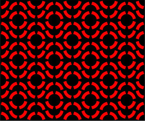 Fototapeta na wymiar Seamless Geometric Round abstract circle pattern red & black