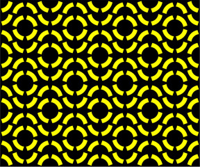 Seamless Geometric Round abstract circle pattern yellow & black