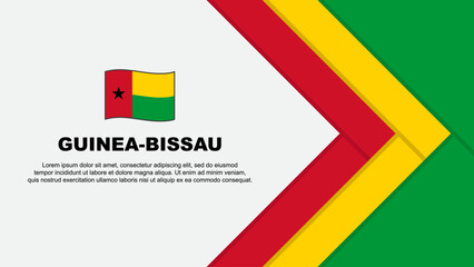 Guinea-Bissau Flag Abstract Background Design Template. Guinea-Bissau Independence Day Banner Cartoon Vector Illustration. Guinea-Bissau Cartoon