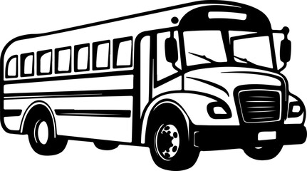 School bus silhouette illustration