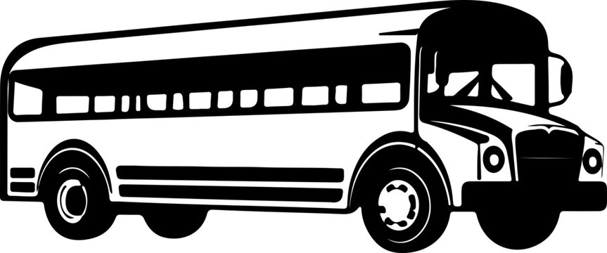 black and white school bus clip art preview