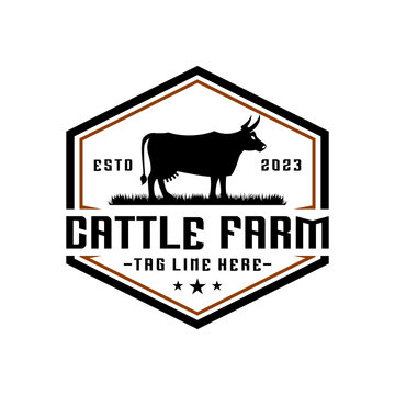 recommend clip art: Cattle farm logo graphic design template vector illustration