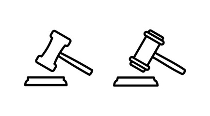 Gavel icon vector. judge gavel icon. auction hammer