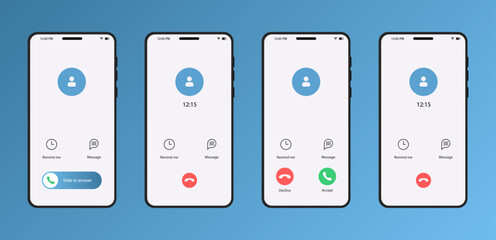 The appearance of a phone call. Two different options. Template for designers and ordinary buyers