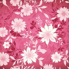 Fototapeta na wymiar Floral pattern with decorative flowers and plants