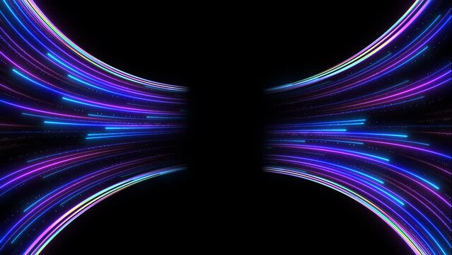 Neon Sci Fi laser Electricity Purple Blue Red Glowing Information Stream Lines Loading Effect Collecting Power Charging Animation