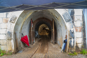 Entrance to the Hallstatt Salt Mine. Awe-Inspiring Salt Mine Journey: Hallstatt's Scenic Treasures.
