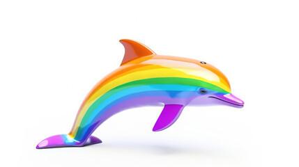Obraz na płótnie Canvas single colorful bottlenose dolphin. friendly sea animal.