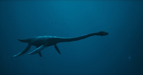 A predatory dinosaur living underwater went on an underwater hunt. © BY Movie