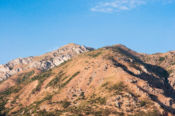 Chimgan rocks in Uzbekistan. Mountains, travel, tourism