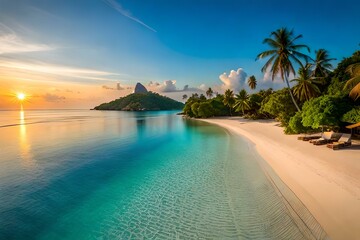 Fototapeta premium beach at sunset Generated Ai