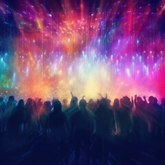 Plakat Abstract Background Party Concert Concept. Party people concept. Crowd happy and joyful in club.