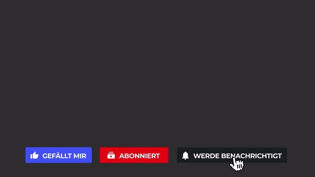 Like Icon, Abonnieren Animation &Uuml;berlagerung auf transparentem Hintergrund Abo-Button