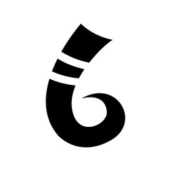 Black Curly Spike Shape Letter B Icon