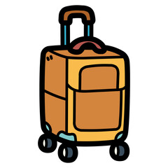suitcase filled outline icon style