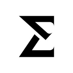 Black Sharp Elegant Letter E Icon