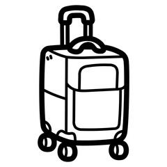 suitcase line icon style