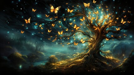 background of the fantastic butterfly tree