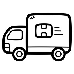 delivery truck line icon style