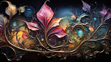 fractal leaves ornate background