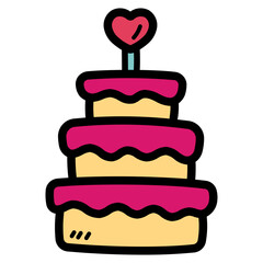 wedding cake filled outline icon style