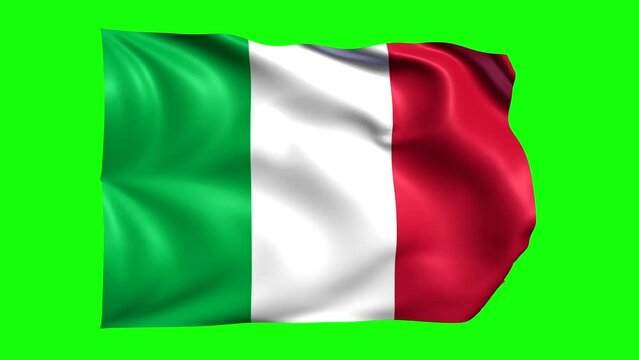 green screen animated italy flag