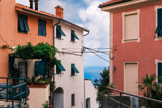 Street of the marine city in Italy 