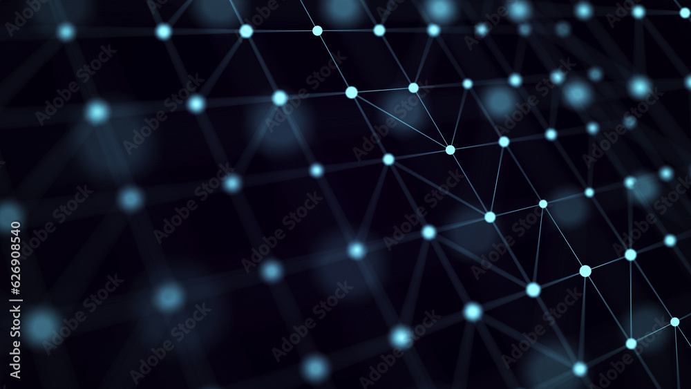 Poster technological background made of dots and lines. large amount of data. 3d rendering.