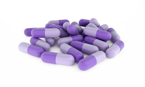 3d render pill capsules (isolated on white and clipping path)