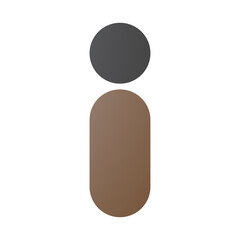 Brown and Black Abstract Round Person Shaped Letter I Icon