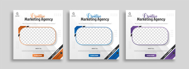 Creative marketing agency business promotion social media post template.